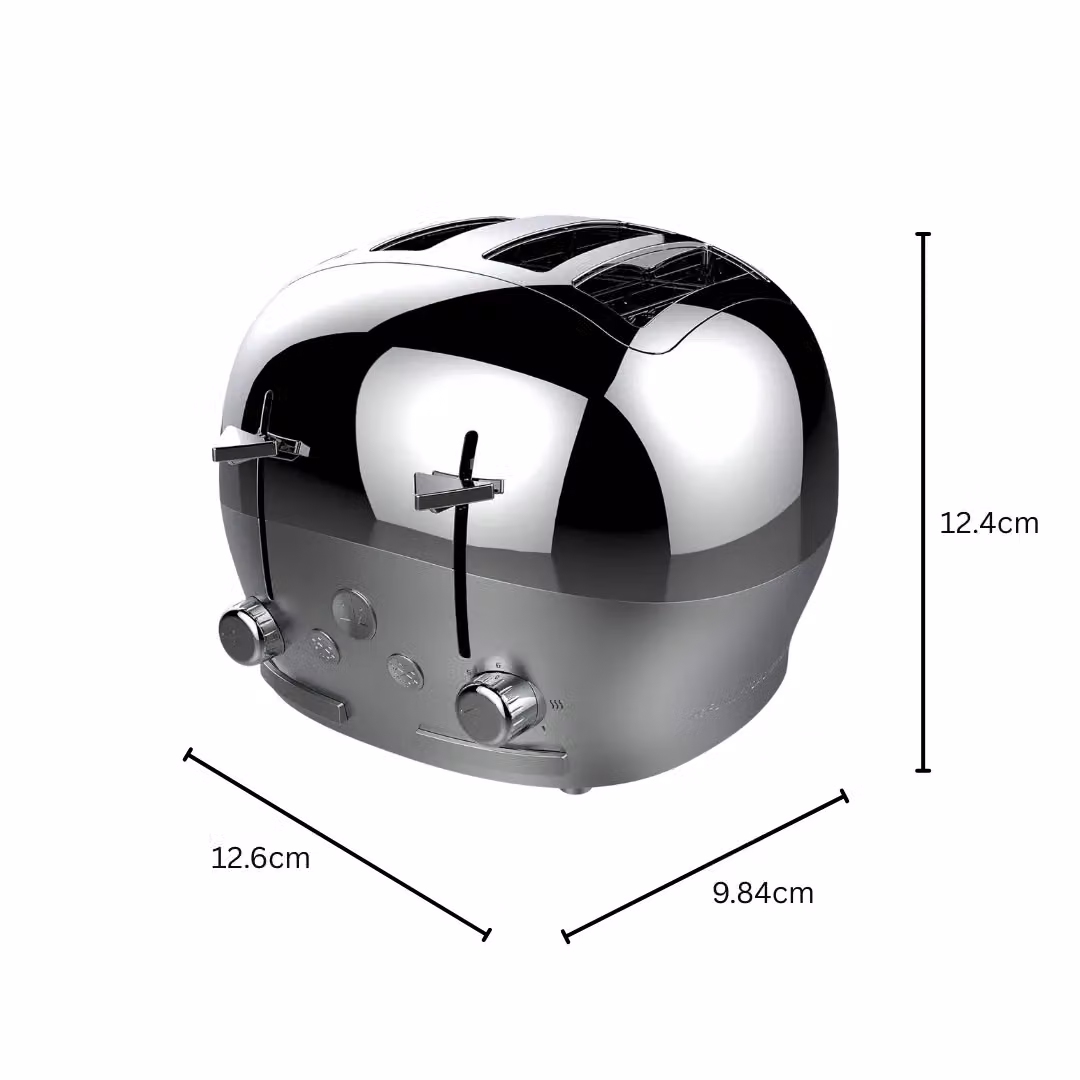 The Funky Appliance Company 4 Slice Stainless Steel Toaster in Silver – 3