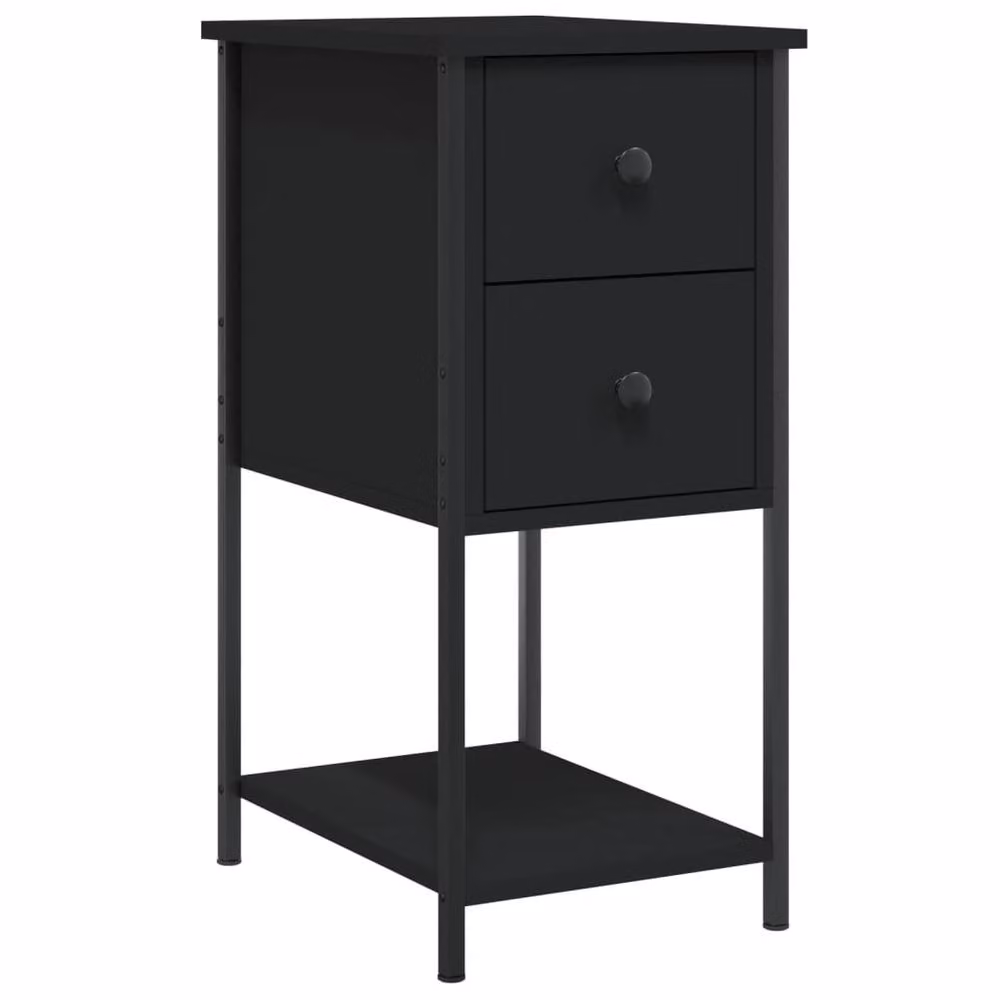 Berkfield Home Set of 2 Black Modern Bedside Cabinets, W/D/H: 32 x 42 x 70 cm – 2