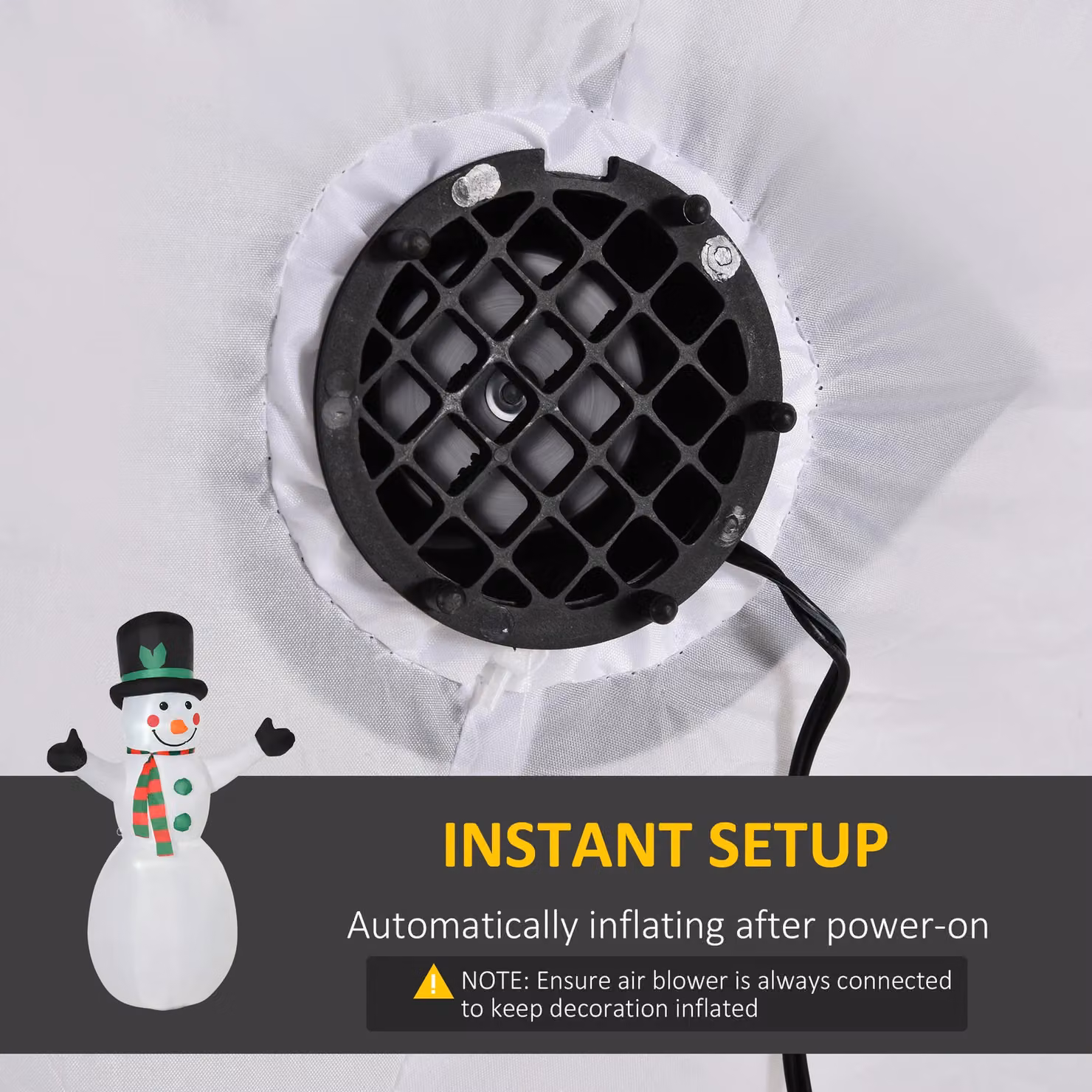HOMCOM Inflatable Snowman Christmas Decoration, White – 5