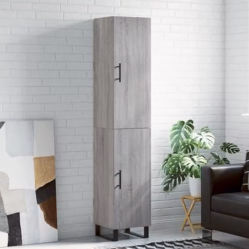 vidaXL Modern Grey Sonoma Highboard W/D/H: 34.5 x 34 x 180 cm – 2