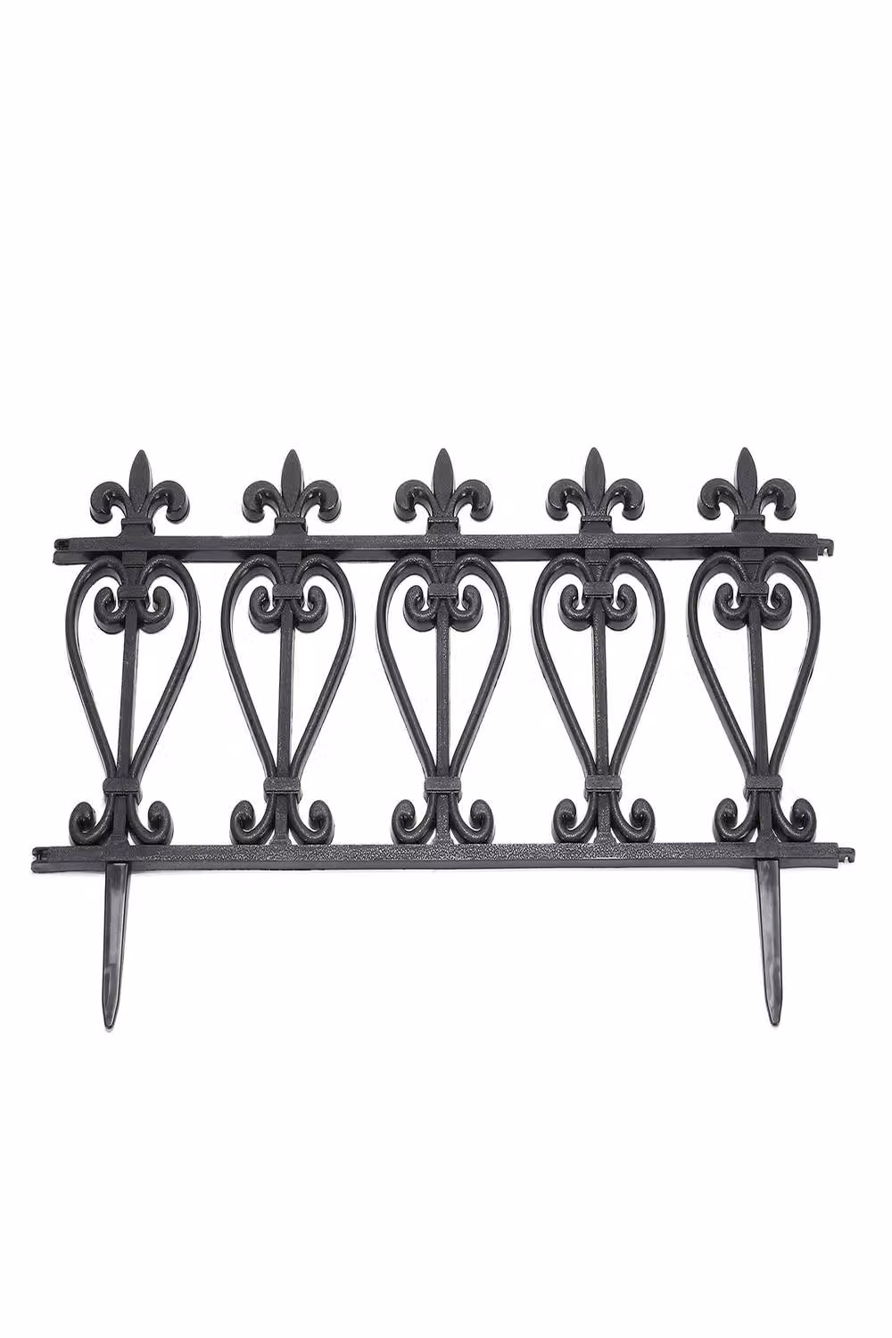 Garden Sanctuary Set of 3 Black Plastic Decorative Garden Border Fence Outdoor Lawn Edging – 2