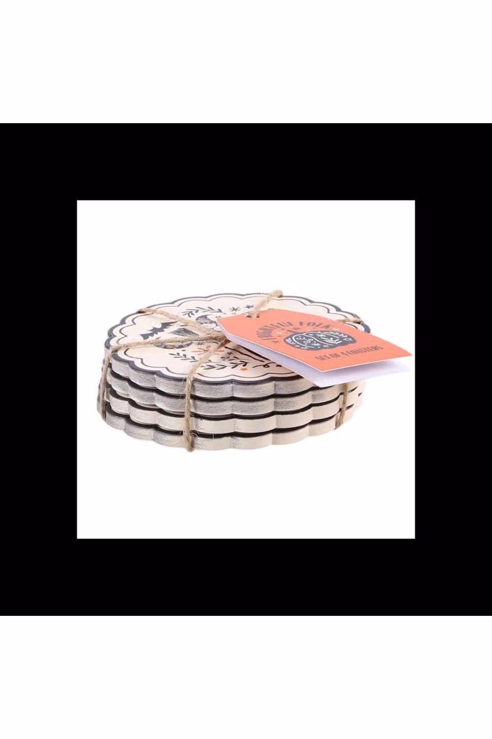 KDMD Frightful Folk Round Coaster Set of 4 in Black and Multicolour – 2
