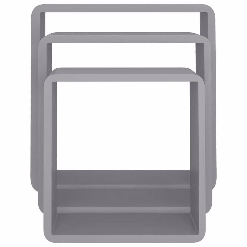 Berkfield Home Wall Mounted Cube Shelves, 3 Piece Set, Grey MDF – 4