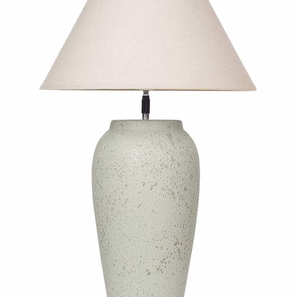 Wyld and Coco White Ceramic Table Lamp with Adjustable Fabric Cone Shade – 2
