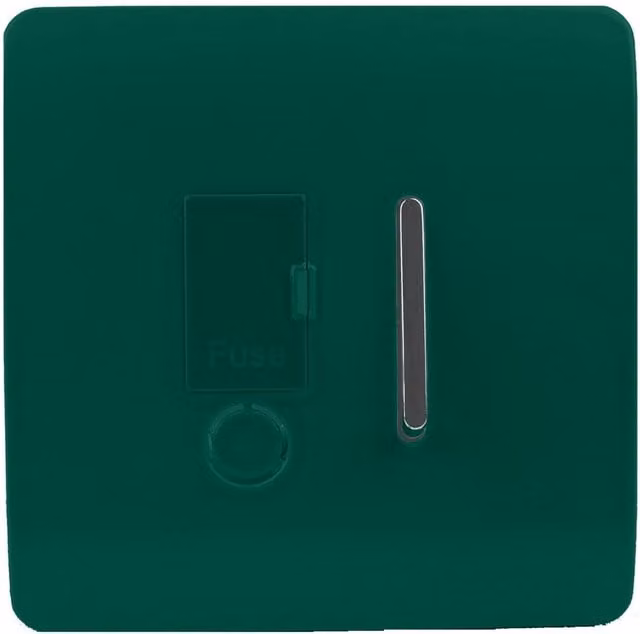 Trendi Switch Single 13 Amp Fused Spur with Flex Outlet in Dark Forest Green