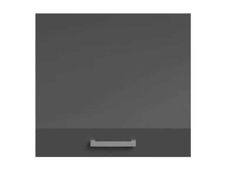 Vente-unique Glossy Grey Kitchen Cabinet Set with 1 Base Unit and 1 Wall Unit featuring 3 Drawers and 1 Door