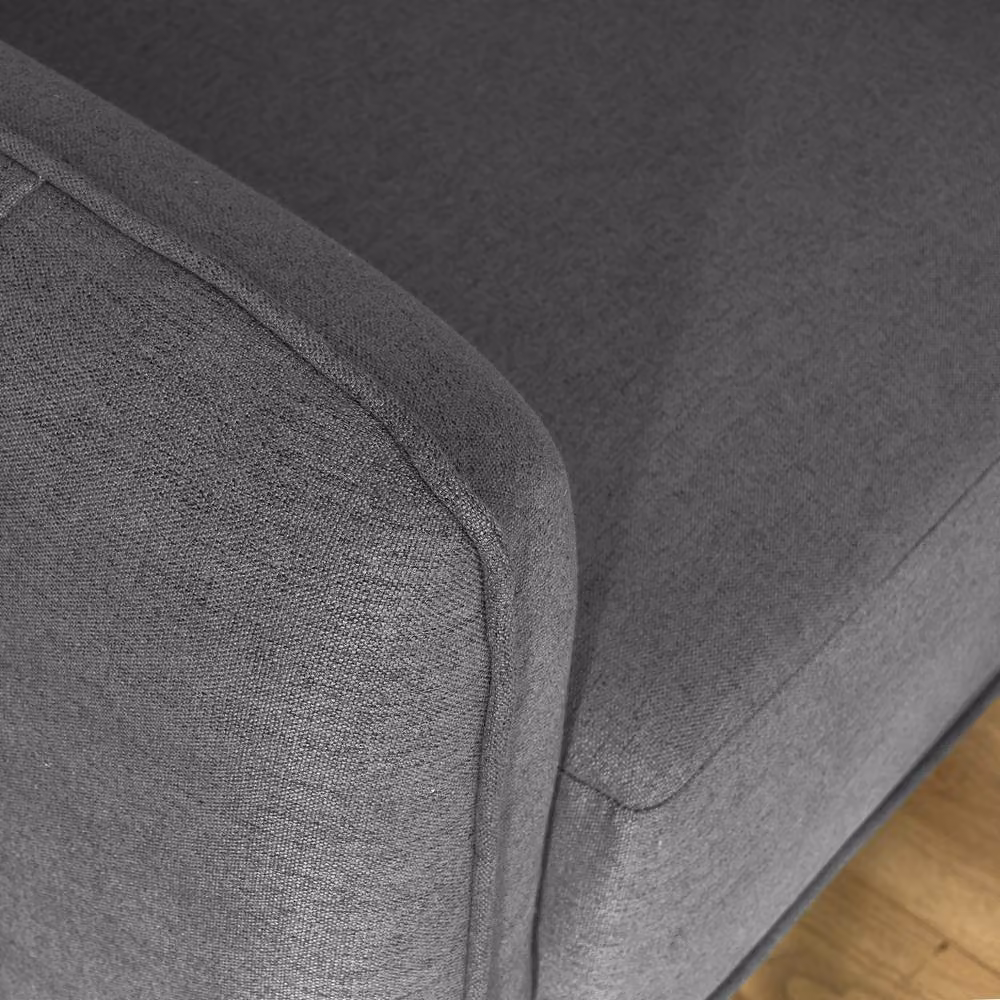 Bravich LTD Brixton 2 Seater Modern Fabric Sofa with Steel Legs in Grey – 3