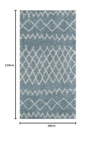 THE RUGS Moroccan Design Rectangular Rug in Blue and Turquoise for Living Rooms and Bedrooms, W/D/H: 110 x 60 x 1 cm – 2