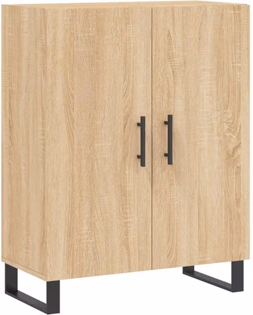 Berkfield Home Sonoma Oak Sideboard in Light Brown, W/D/H: 69.5 x 34 x 90 cm