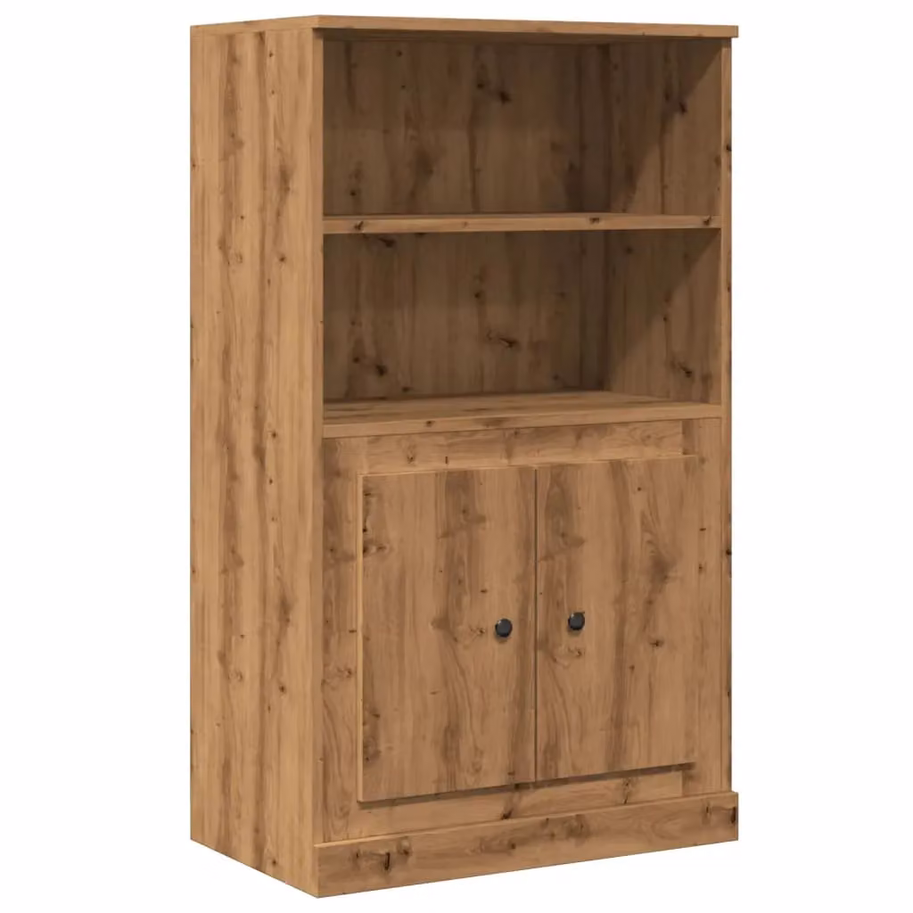 Berkfield Home Artisan Oak Highboard in Brown, W/D/H: 60 x 35.5 x 103.5 cm – 2