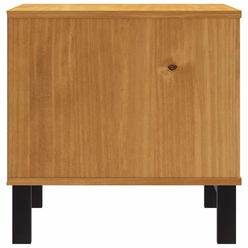 Berkfield Home FLAM Side Table in Brown Solid Pine Wood, W/D/H: 50 x 50 x 50 cm – 5