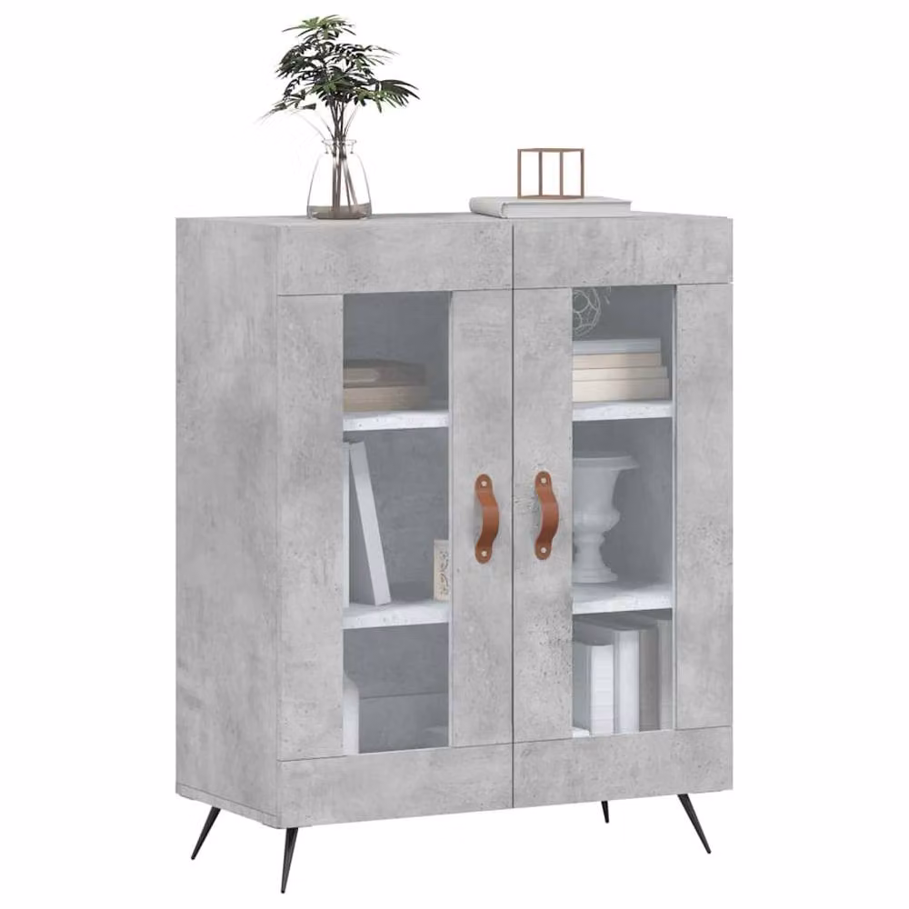 Berkfield Home Sideboard in Concrete Grey, W: 69.5 cm, D: 34 cm, H: 90 cm – 3