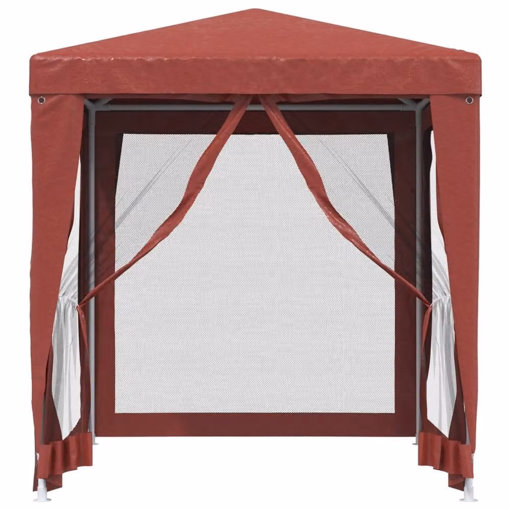 Berkfield Home Party Tent in Red with 4 Mesh Sidewalls, W/D: 2 x 2 m – 1