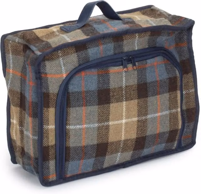 Ravenstor Large Red and Multicolour Tweed Cooler Picnic Bag