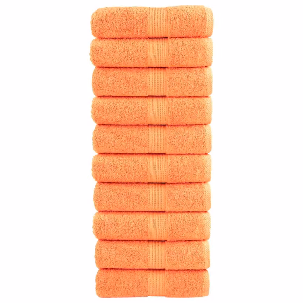 Berkfield Home SOLUND Premium Cotton Terry Guest Towels, Orange, 10 Pack, W: 30 cm, H: 50 cm, 600 gsm – 2