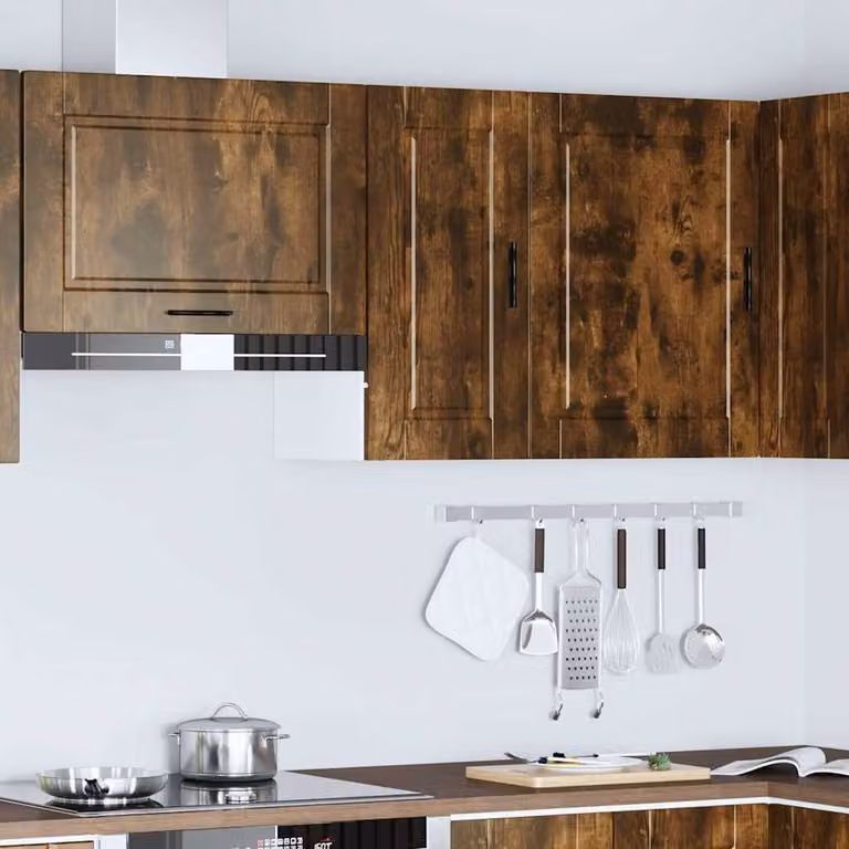Berkfield Home Porto Smoked Oak Kitchen Wall Cabinet in Brown