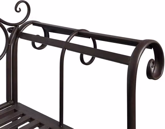 Berkfield Home Elegant Garden Bench in Antique Brown Steel