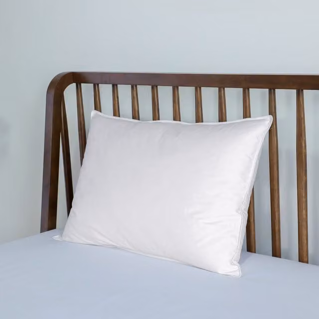 Martex Naturals Medium White Duck Feather and Down Pillow for Back Sleepers