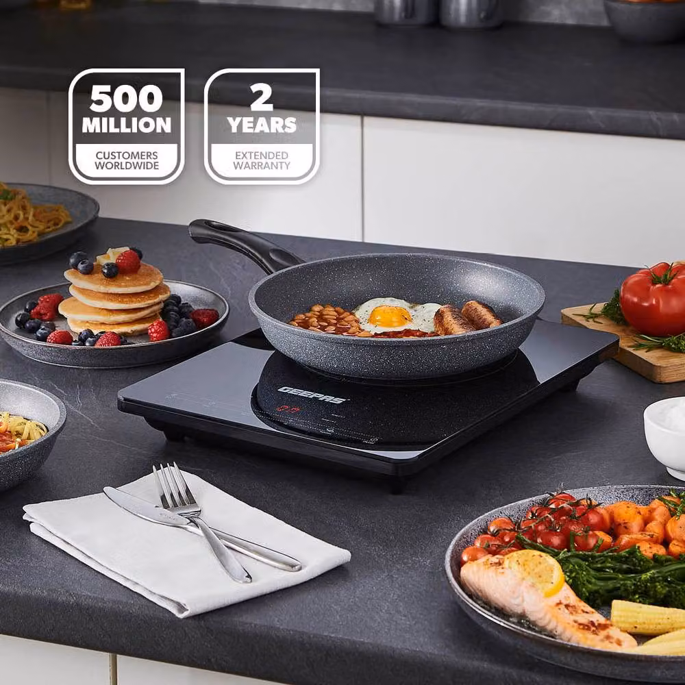 Geepas Portable Single Induction Cooker with Digital Touch Control and Overheat Protection, 2000W, Black – 2