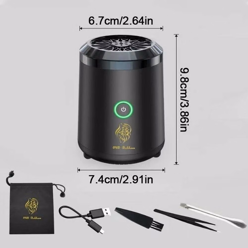 FLAVORA Mini Electric Portable Bakhoor and Incense Burner Diffuser in Black – 3
