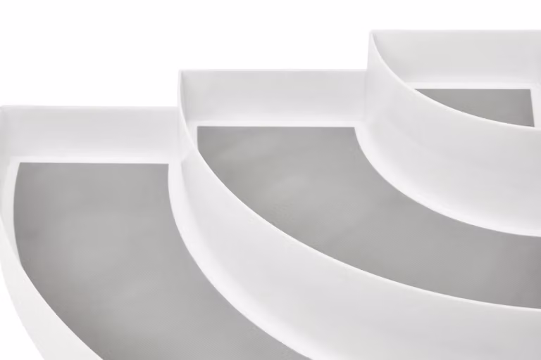 Orsina Three-Tier Corner Spice Organiser in White and Transparent Plastic, W/D/H: 30 x 30 x 9 cm