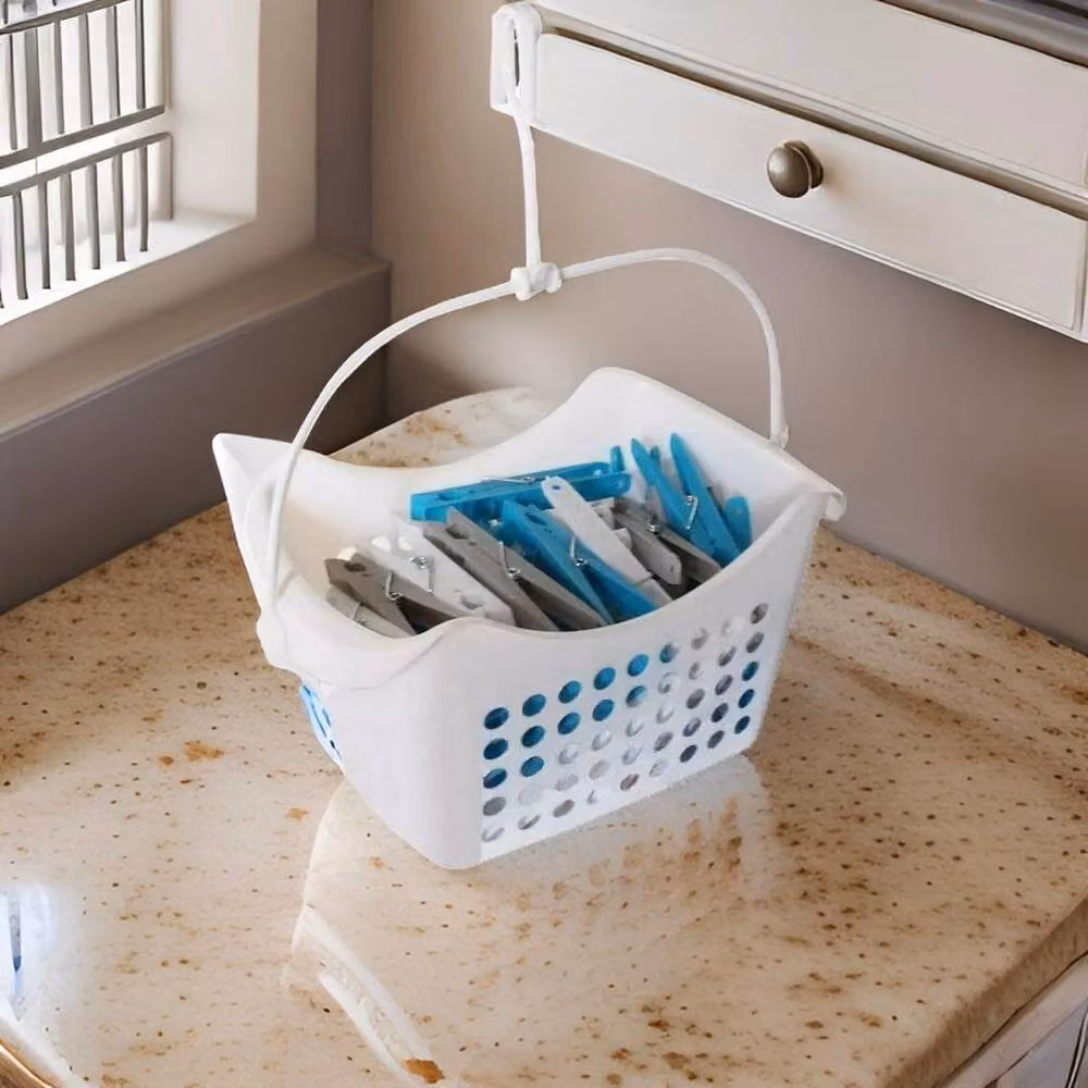 PAWNORA Plastic Peg Basket, White, Capacity: 50 Pegs – 3
