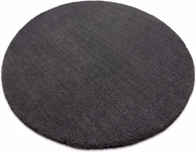 RugsX Latio Round Grey Washable Polyester and Felt Rug, Diameter: 80 cm – 1
