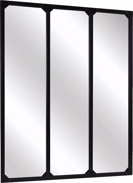 Charles Bentley Industrial Urban Wrought Iron Square Panel Mirror, Black, W: 95 cm, H: 120 cm