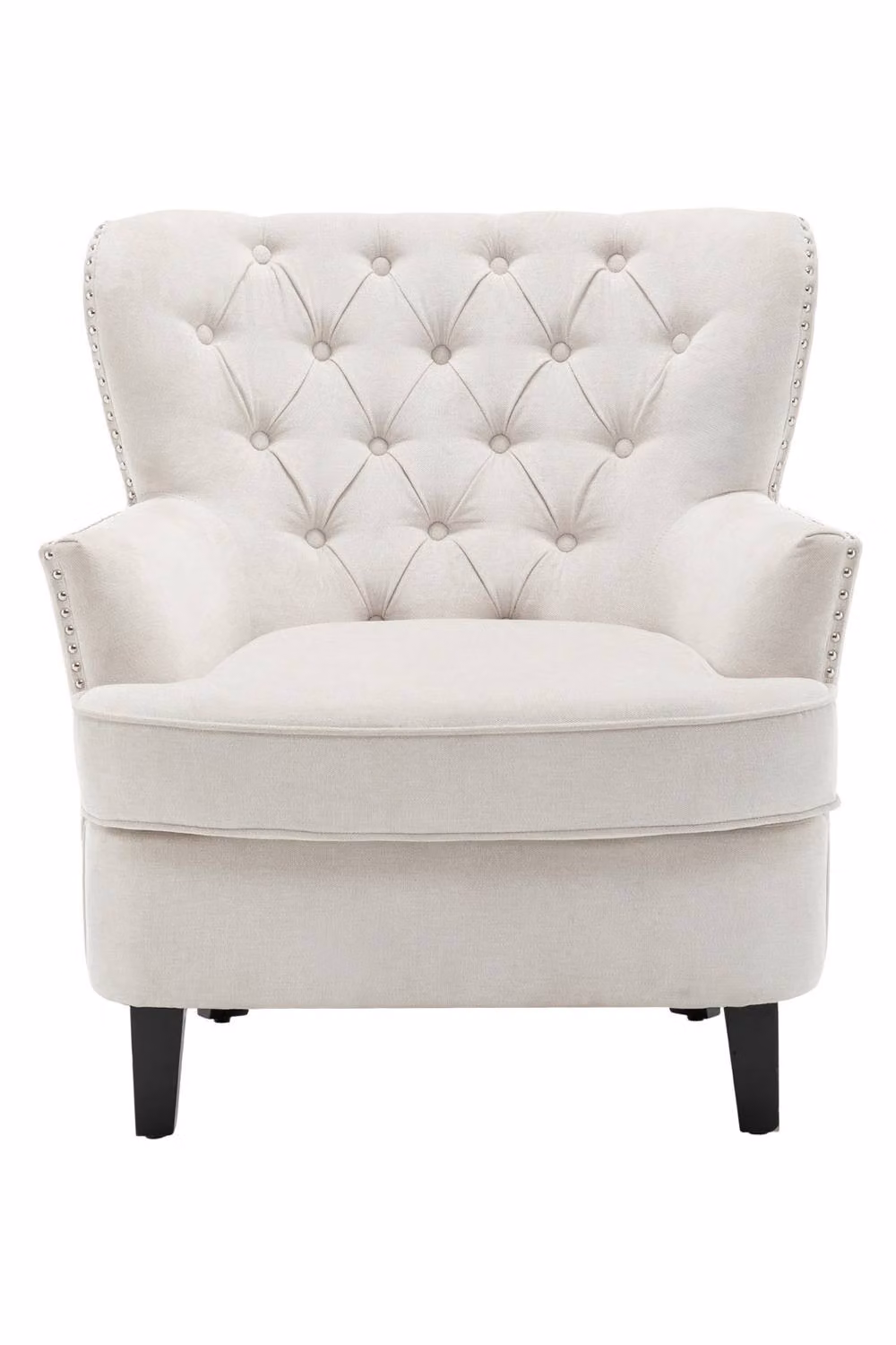 ExtraStar Modern Linen Upholstered Tufted Accent Chair in Beige – 3