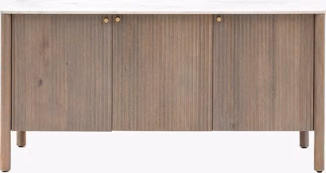 Perch & Parrow Flute Modern Mango Wood Sideboard in Brown