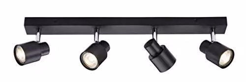 Netlighting Quad GU10 Bar Spotlight in Black, Adjustable and Dimmable, IP20 – 1