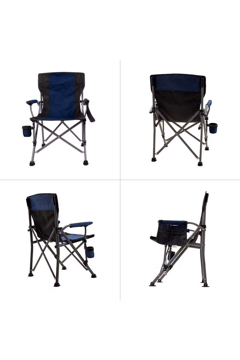 Garden Sanctuary Blue Portable Folding Camping Chair with Armrests – 2