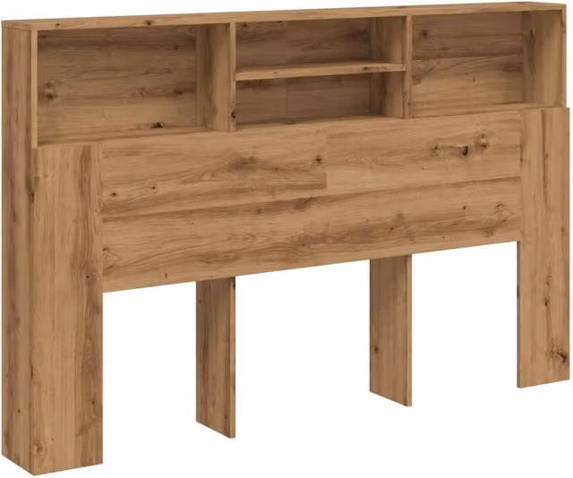Berkfield Home Artisan Oak Headboard Cabinet in Brown, W/D/H: 180 x 19 x 103.5 cm – 1