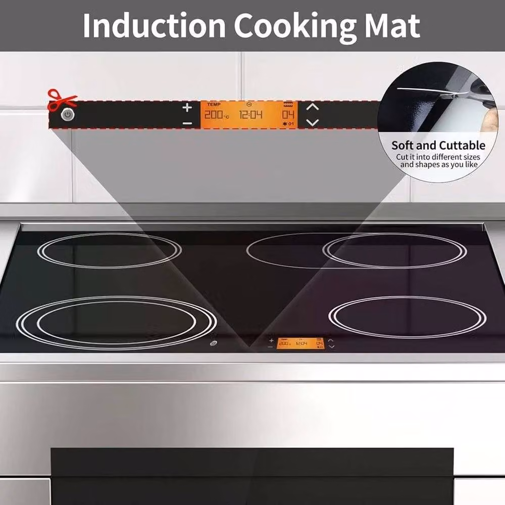 VOGREX Magnetic Silicone Induction Hob Protector Mat in Black – 4