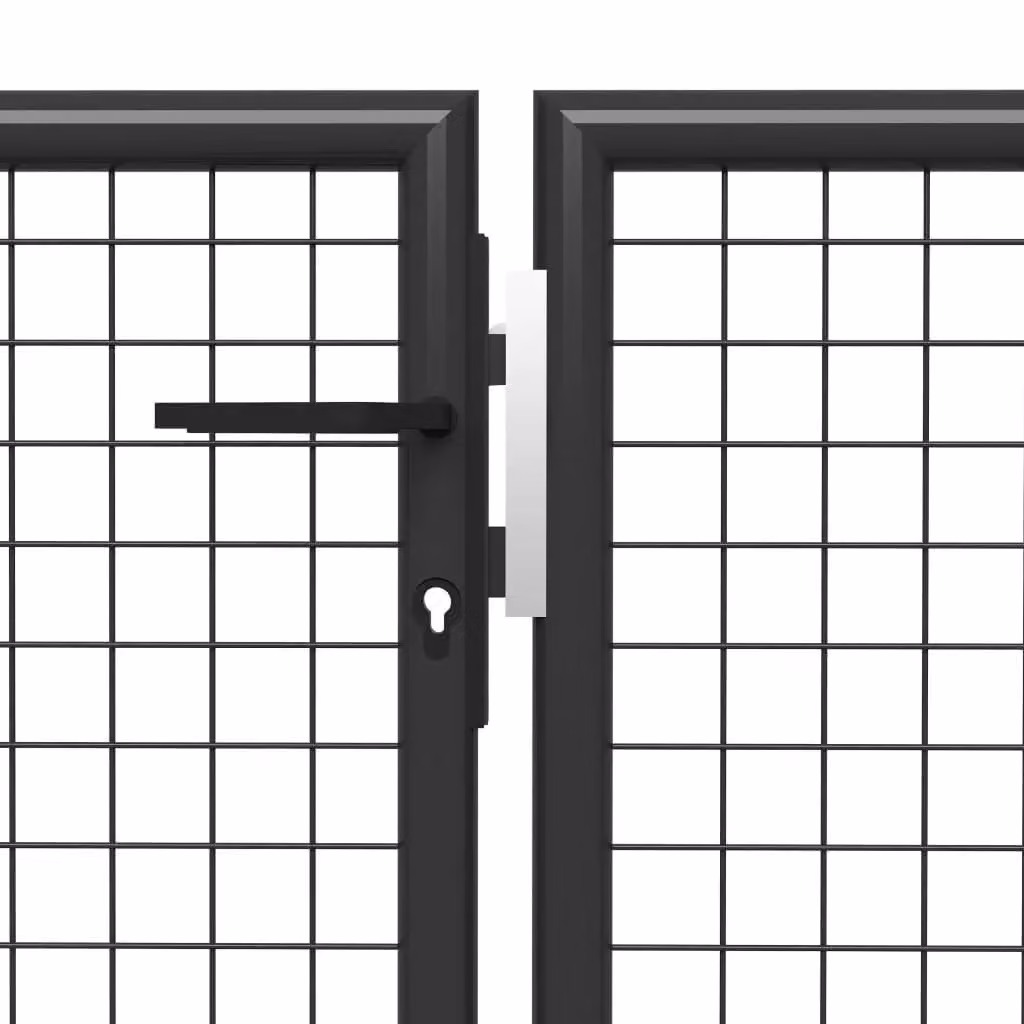 Berkfield Home Steel Wire Mesh Garden Gate in Anthracite, W: 400 cm, H: 150 cm – 2