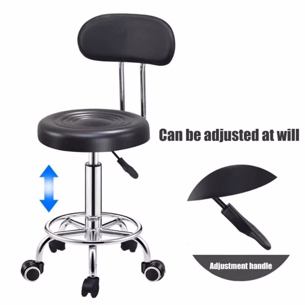 SPETLEK Black Adjustable Height Swivel Gas Stools for Kitchen and Breakfast Bars – 4