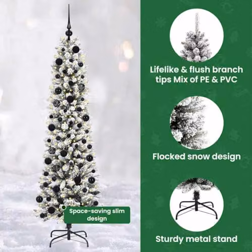 vidaXL Artificial White Christmas Tree, Height: 180 cm – 5