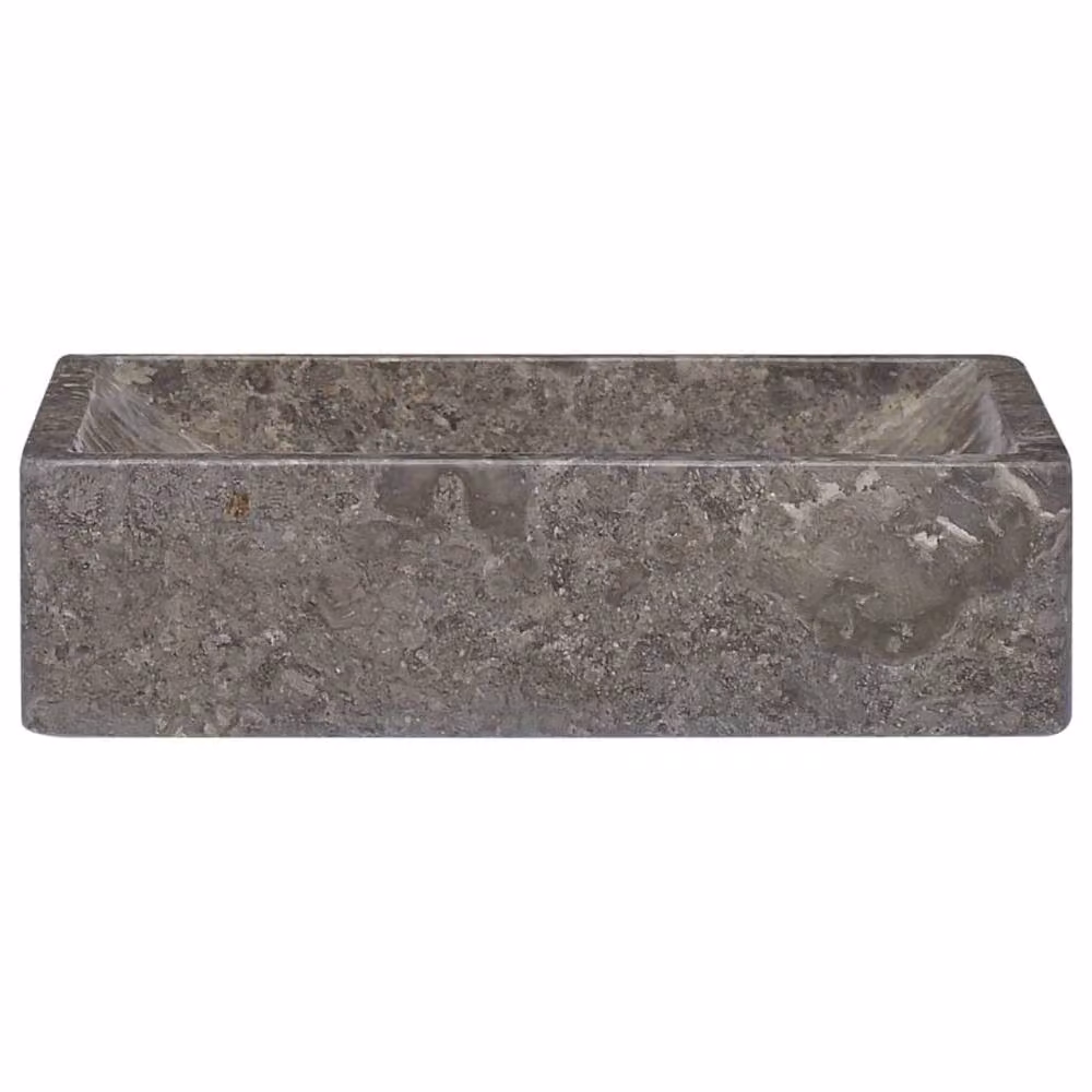 Berkfield Rectangular Home Sink in Grey Marble High Gloss, W/D/H: 45 x 30 x 12 cm – 2