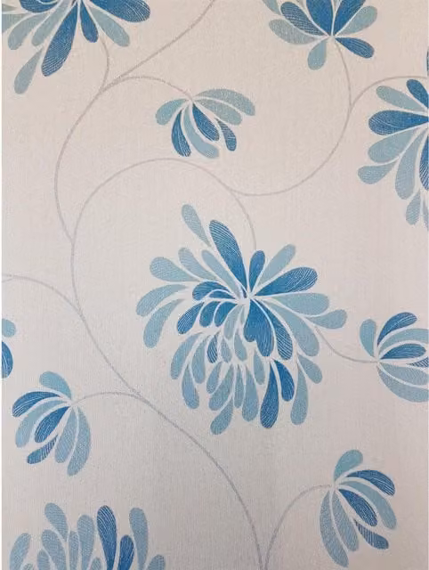 Debona Selena Glitter Floral Wallpaper in Petrol, White and Blue
