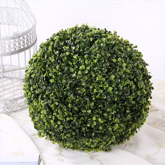 Livingandhome Artificial Round Boxwood Topiary Ball Green Tabletop Decoration