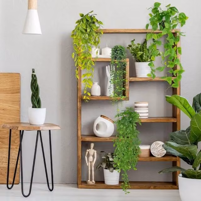 EONLION 3-Piece Set of Artificial Green Hanging Ivy Vines with Pots, Length: 100 cm
