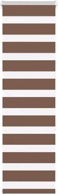 Berkfield Home Brown Zebra Day and Night Blind, W: 40 cm, H: 150 cm