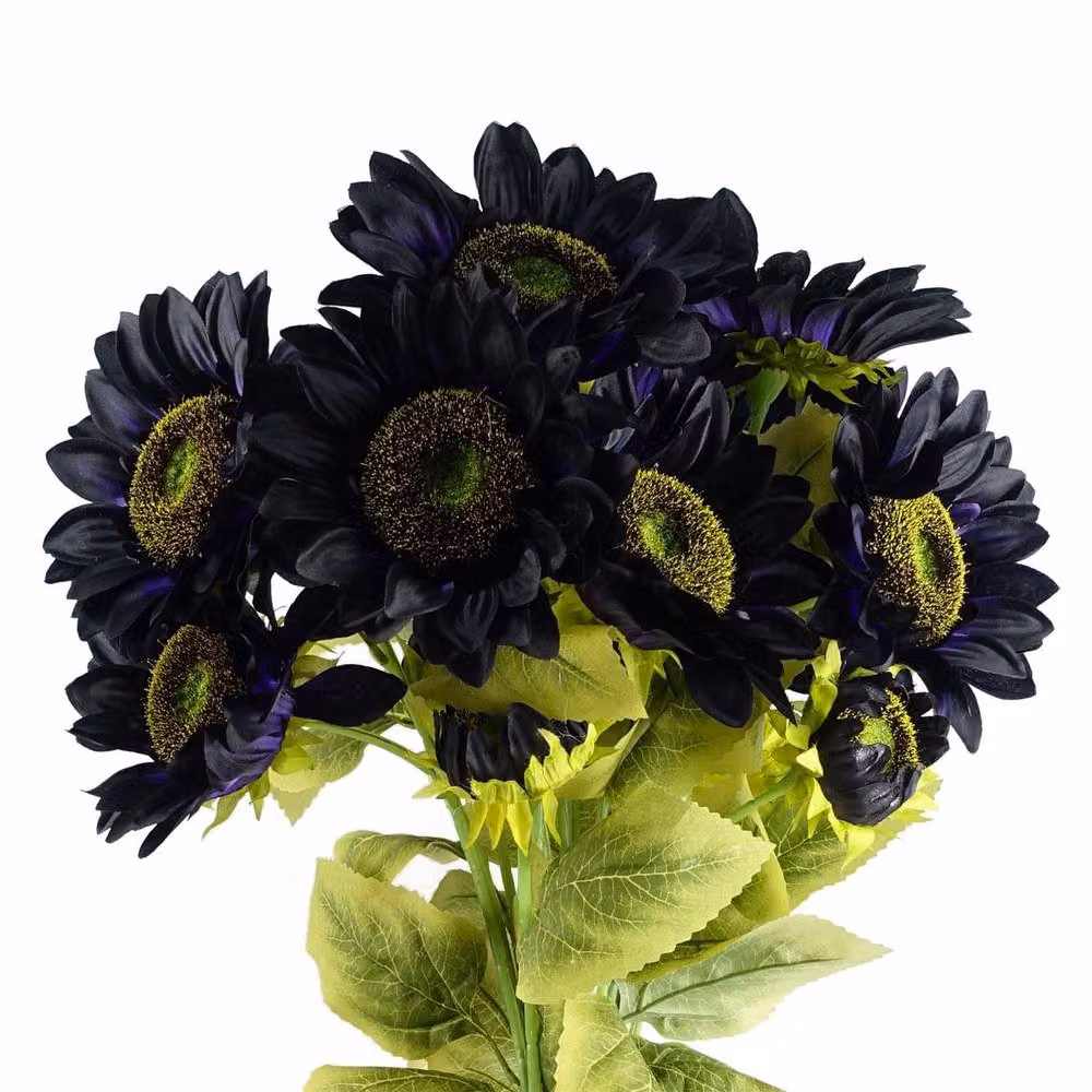 Leaf Pack of 6 Purple Artificial Sunflowers with 18 Heads, Height: 88 cm – 2