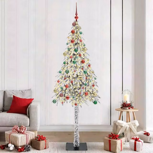 Berkfield Home White Christmas Tree with 300 LEDs, Height: 210 cm
