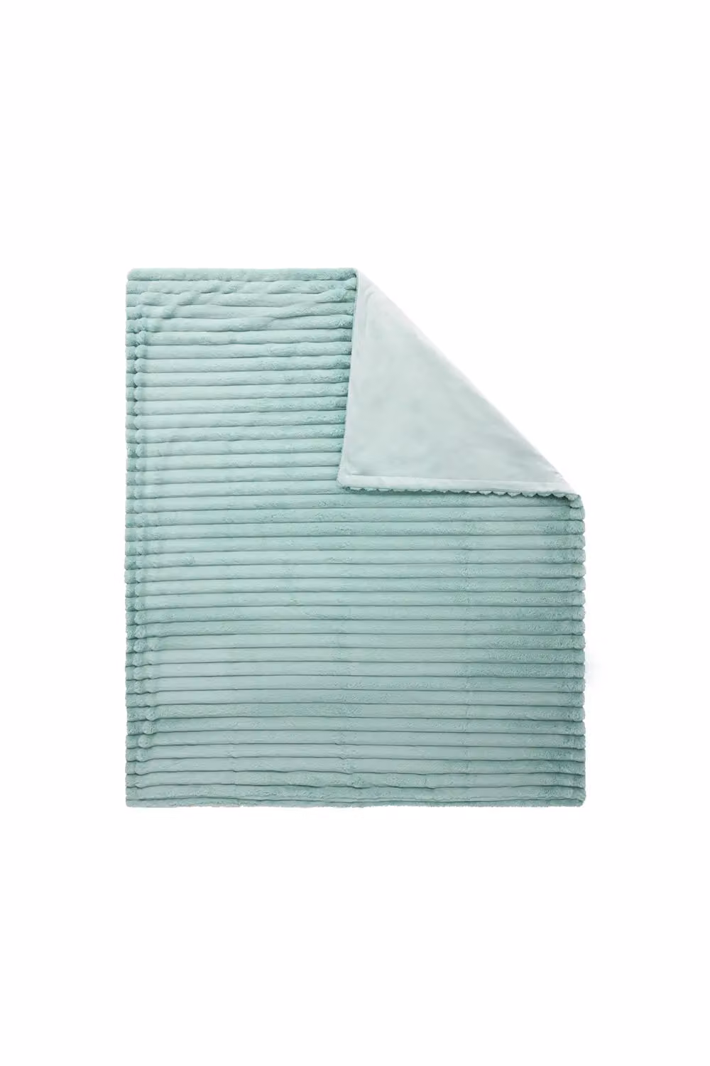 BHS Jumbo Cord Throw with Plain Velvet Backing in Green, W/D: 127 x 152 cm – 2