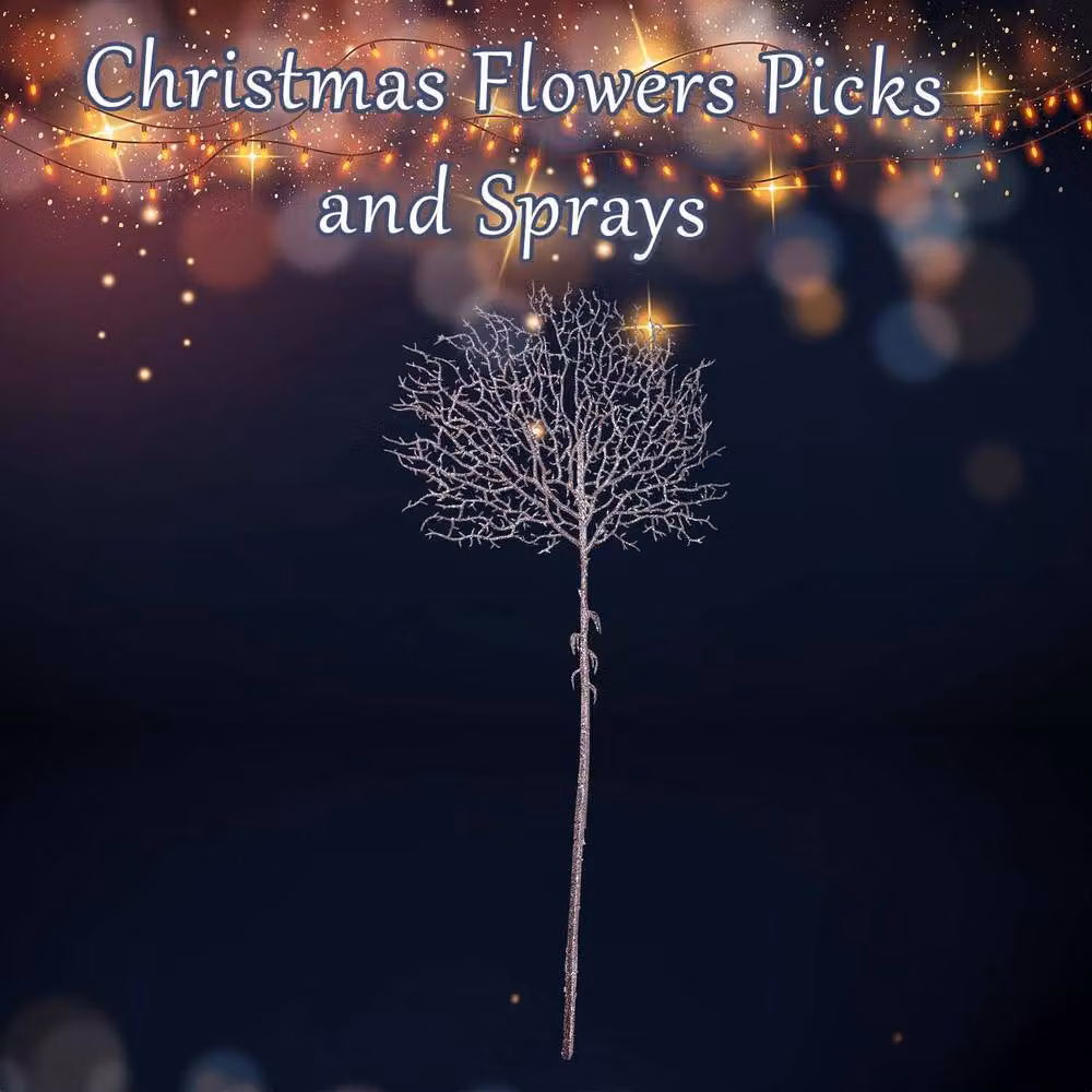 VFM e-Store Christmas Glitter Stem Decoration in Gold, W/H: 41 x 88 cm – 2