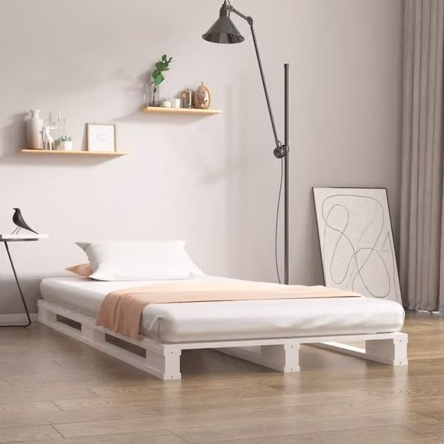 Berkfield Home White Pallet Bed Small Single Made of Solid Pine Wood W/D/H: 75 x 190 cm – 1