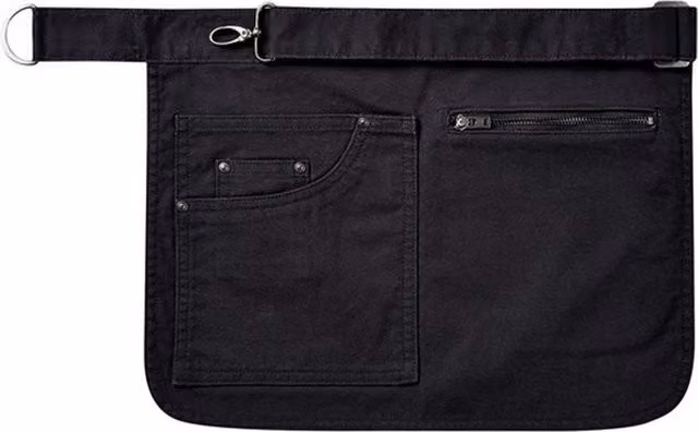 Premier Metro Hip Apron in Black Poly-Cotton – 1