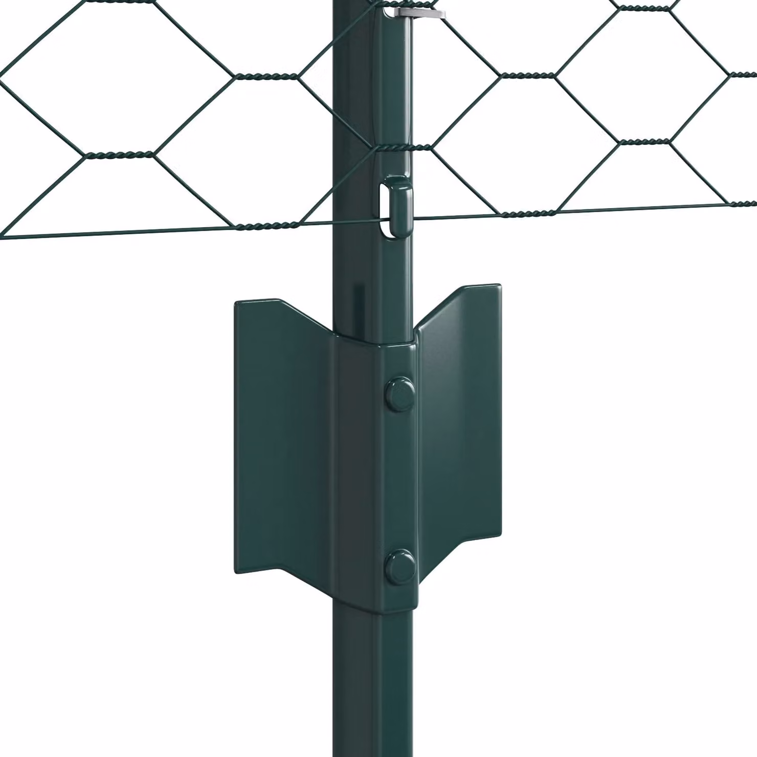 Berkfield Home Green Steel U-Channel Fence Posts (11 pcs, 60 cm) and Green Steel Hexagon Fence (0.5 x 100 m) – 3