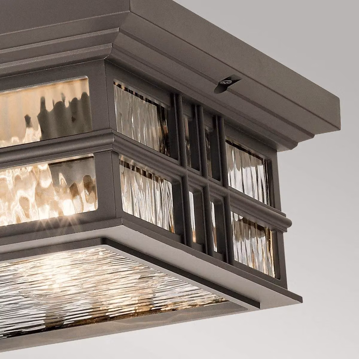 Netlighting Beacon 2-Light Outdoor Flush Mount Ceiling Light in Olde Bronze and Brown, IP44, E27 – 2